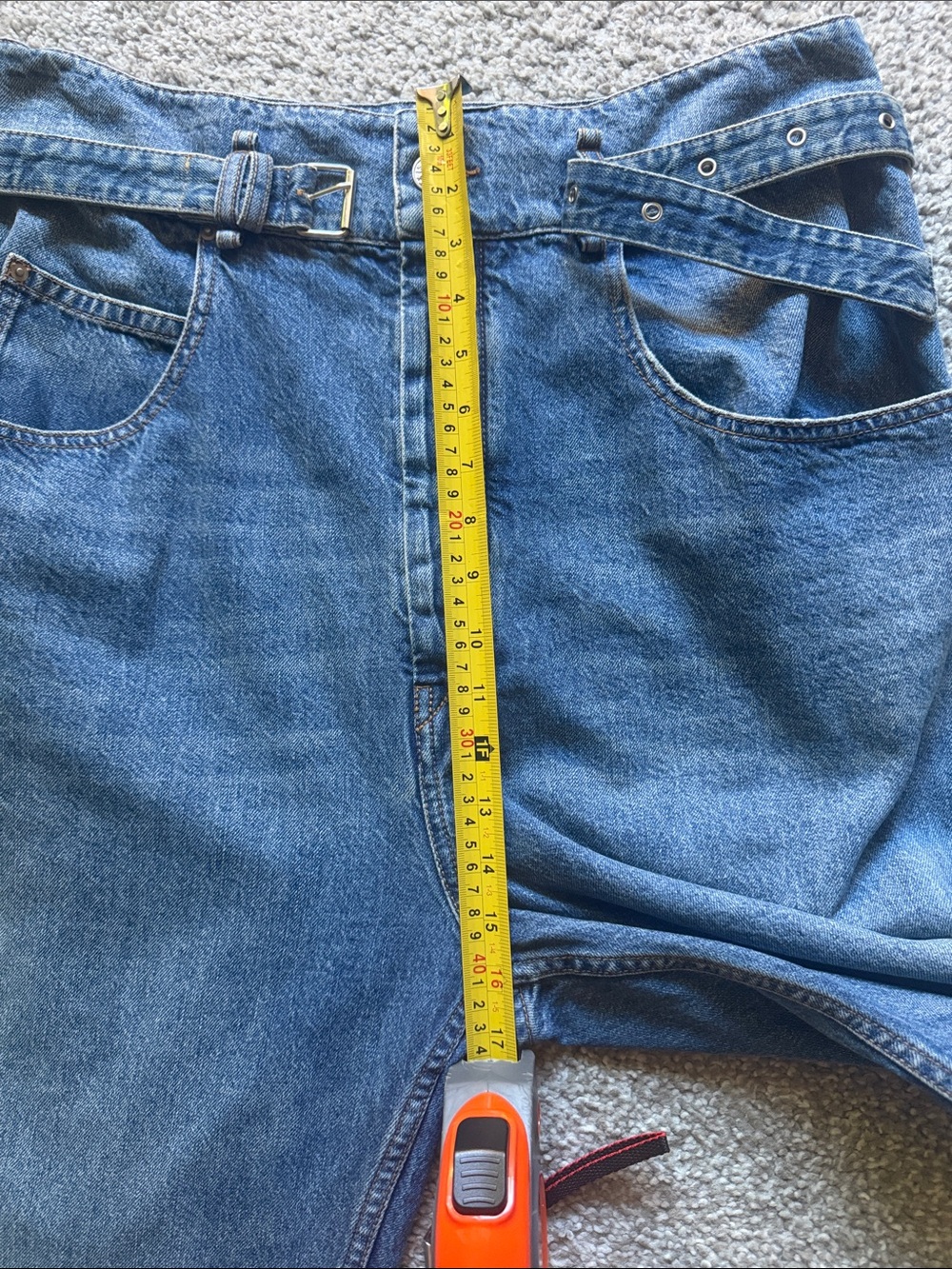 Isabel Marant Étoile Belted High Waisted Barrel Leg Jeans Medium Wash Size 10/FR - Picture 5 of 11